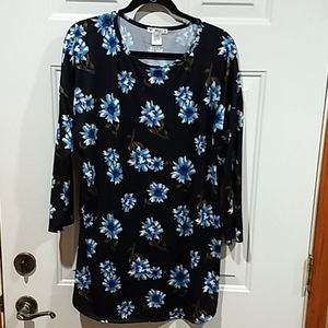 H&L tunic 3/4 sleeve 2X floral